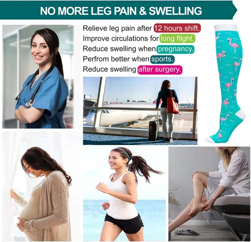 Miniatura 6 de LEVSOX Calcetines de compresión para mujeres y hombres, 20-30 mmHg, lo mejor para enfermeras, viajes, embarazo