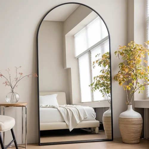 Miniatura 14 de Prywot Espejo arqueado de cuerpo completo, 70"x26" Espejo de pie independiente, Espejos modernos de cuerpo completo con soporte, Espejos de pared