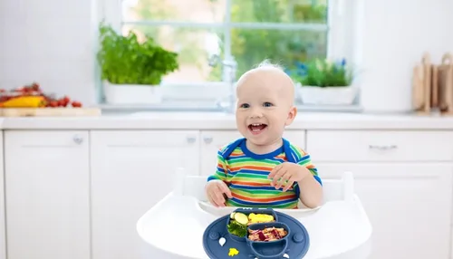 Miniatura 8 de Platos divididos de silicona para niños pequeños, platos portátiles antideslizantes con ventosa para niños, bebés y niños, sin BPA (azul oscuro)