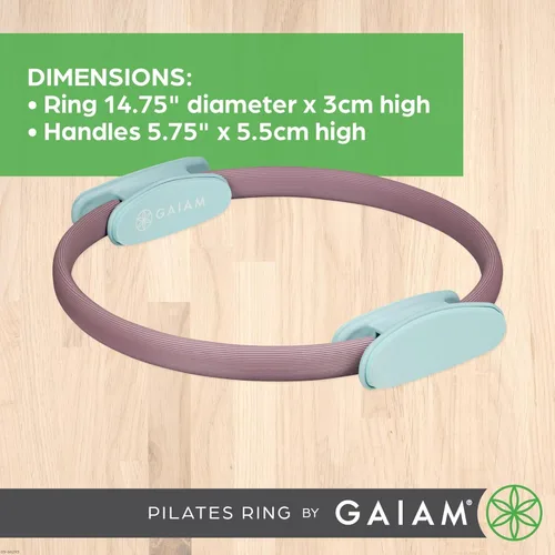 Miniatura 5 de Gaiam Anillo de Pilates Fitness Circle – Mangos acolchados de espuma ligera y duradera, equipo de ejercicio de resistencia flexible para tonificar
