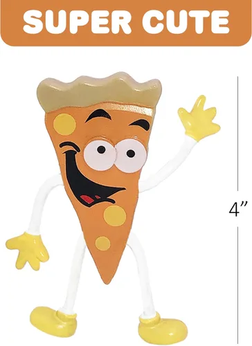 Miniatura 4 de ArtCreativity Figuras de pizza flexibles, paquete de 12 juguetes para ansiedad para niños, divertidos recuerdos de fiesta de pizza, rellenos