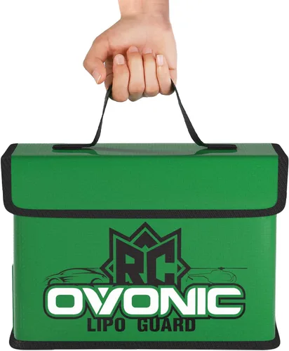 OVONIC Lipo Safe Bag Bolsa ignífuga a prueba de explosiones, gran capacidad para carga y almacenamiento de batería Lipo