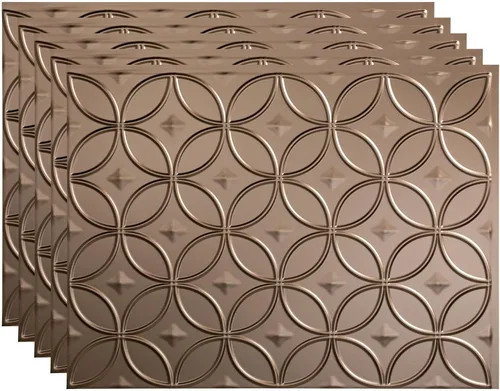 FASÄDE Anillos Panel de Revestimiento Decorativo de Vinilo de 18 x 24 pulgadas en Bronce Argent (Paquete de 5)