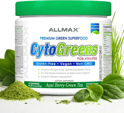 Miniatura 15 de ALLMAX Naturals CytoGreens Super Greens en polvo, superalimento verde premium con verduras, superalimentos, suplemento de verduras diarias, té verde