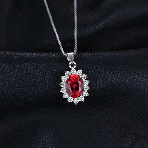 Miniatura 69 de JewelryPalace Princess Diana Kate Middleton Natural Amethyst Citrine Garnet Peridot Topaz Created Ruby Sapphire Simulated Emerald Pendant Necklace