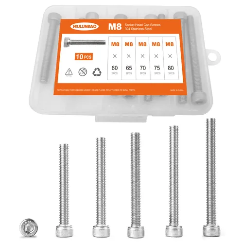 Miniatura 30 de Tornillos de cabeza hexagonal M3 x 0.157 in, 0.236 in, 0.315 in, 0.394 in, 0.472 in, acero inoxidable 304, máquina métrica totalmente roscada