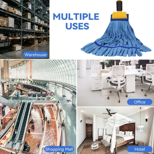 Miniatura 7 de Cabezales de trapeador de microfibra de repuesto para cabezal de fregona comercial de servicio pesado para limpieza de suelos: 3 paquetes