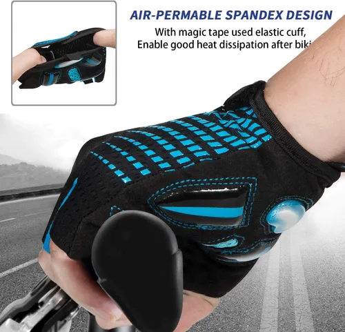 Miniatura 5 de BIKINGMOREOK Guantes de ciclismo para hombres y mujeres, guantes de bicicleta transpirables, almohadillas de gel de 0.197in, guantes de bicicleta