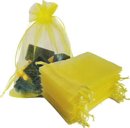 Miniatura 19 de Bolsas de Regalo de Organza 100 Piezas con Cordón 4x6 pulgadas Azul Marino para Baby Shower, Cumpleaños de Niña, Recuerdos de Fiesta, Boda
