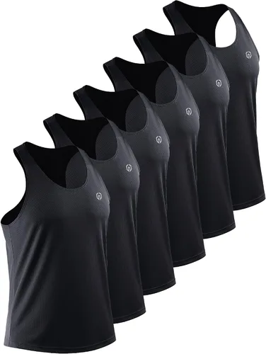 Miniatura 8 de NELEUS Paquete de 3 camisetas sin mangas para correr para hombre, ajuste seco, espalda en Y, para entrenamiento atlético