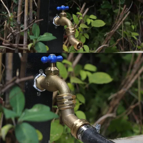 Miniatura 4 de Conector de codo de manguera de jardín, accesorios de tubería de latón macizo de 45 grados, codo de manguera, elimina el estrés y la tensión