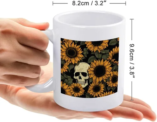 Miniatura 2 de Tazas de Halloween con diseño de calavera de girasol para café de cerámica, diseño de esqueleto, vintage, regalo para el día de la madre, regalo