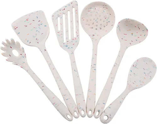 Juego de 6 utensilios de cocina de silicona, utensilios de cocina de silicona, juego de utensilios de cocina resistentes al calor, alta resistencia