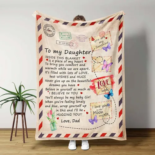 Miniatura 22 de Pofily Regalos de hija para mamá, manta "to My Daughter", regalos para mamá, abuela, tatarabuela, regalo para mamá, regalo de Navidad, graduación