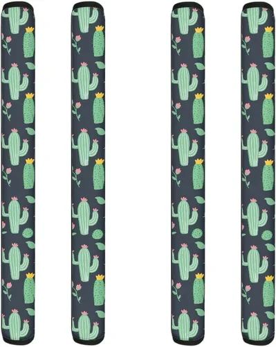 Miniatura 19 de Coldinair Fundas protectoras antideslizantes para manijas de puerta de refrigerador con estampado de mármol aguamarina, asas de decoración