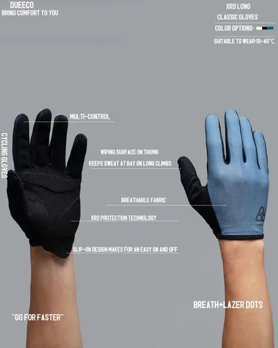 Miniatura 6 de Guantes de ciclismo Guantes de ciclismo para hombres y mujeres con acolchado de palma XRD de 0.118 pulgadas, pantalla táctil compatible
