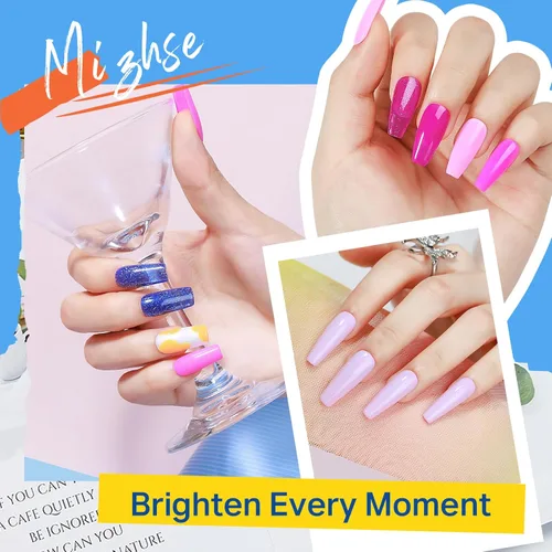 Miniatura 4 de MIZHSE Juego de Esmalte de Uñas de Secado Rápido, 24 Colores de Esmalte de Uñas Regular Sin Gel, Secado al Aire Rápido Neón Moderno con Brillantina