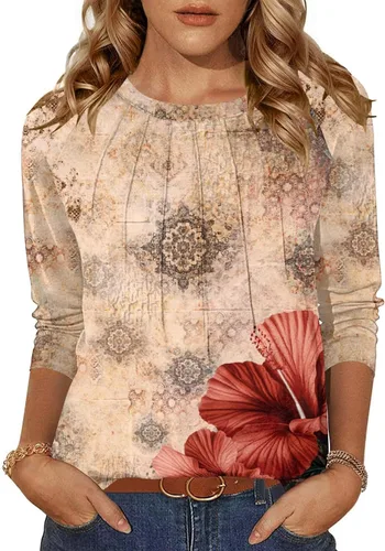 Miniatura 2 de Zeagoo Blusas de otoño para mujer, camisas de manga larga, blusas casuales de algodón, blusas plisadas elegantes 2025