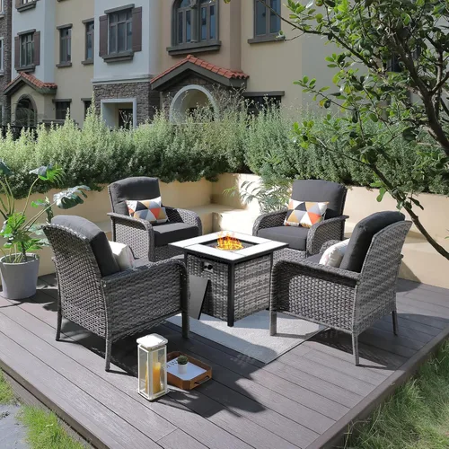 Miniatura 34 de ovios Juego de 2 piezas de muebles para patio, sillas de mimbre para exteriores de 2, sillas de ratán de respaldo alto para todo tipo de clima de 2