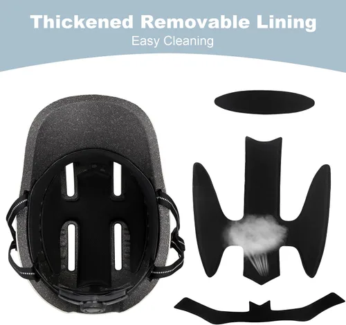Miniatura 4 de Shinmax Casco de bicicleta – Casco de ciclismo ligero ajustable estilo gorra de béisbol con visera larga, tira reflectante, para viajes urbanos