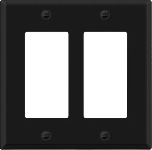 Miniatura 25 de ENERLITES Placa de pared metálica decorativa para receptáculo o interruptor, acero inoxidable 201, resistente a la corrosión, tamaño 2-Gang 4.50" x