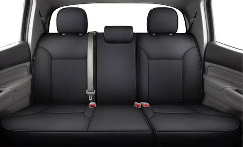 Miniatura 3 de LUCKYMAN CLUB Tacoma 2005-2015 - Fundas de asiento de ajuste personalizado para cabina de tripulación con piel sintética (2005-2015 negro)