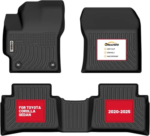 orealtrend Alfombrillas de Piso Negras Forros de Repuesto para Corolla y Corolla Hybrid 2020-2025 (No Compatible con Hatchback) Resistente para Todo