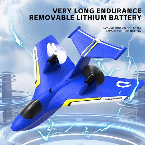 Miniatura 5 de Avión de juguete de control remoto inalámbrico, avión de planeadores de gravedad con luces, avión RC para agua, tierra y aire, avión flotador RC