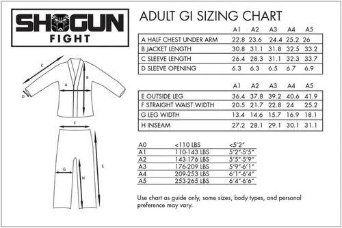 Miniatura 9 de SHOGUN Fight Jiu Jitsu Gi Tao Premium 15.87oz tejido de perlas de algodón BJJ