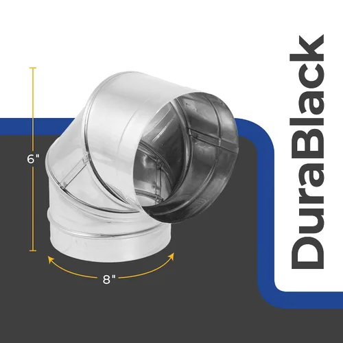 Miniatura 3 de DuraVent Tubo de codo de acero inoxidable, plata