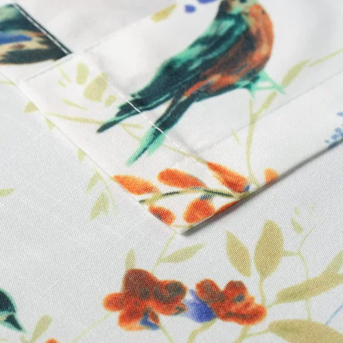 Miniatura 5 de Leeva - Cortinas pequeñas con estampado de pájaros, 24 pulgadas de largo, conjunto de paneles para ventanas, diseño de estampado de pájaros