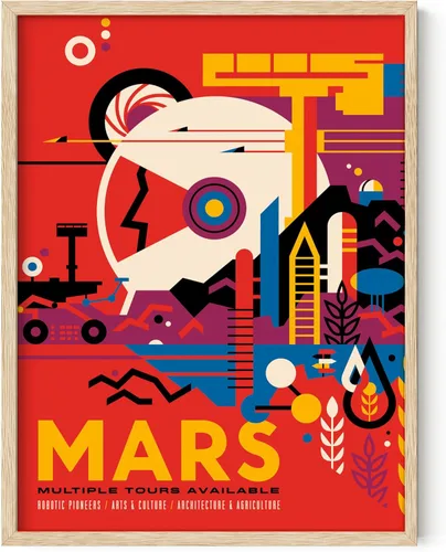 Miniatura 60 de HAUS AND HUES Póster espacial vintage – Visiones del futuro arte de la NASA, impresiones JPL, sin marco, 12 x 16 pulgadas Pso