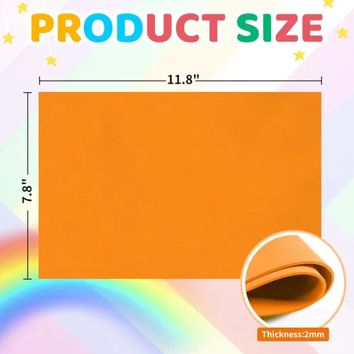 Miniatura 2 de Paquete de 30 hojas de espuma EVA naranja, 11.8 x 7.87 pulgadas, papel de espuma de 0.079 in de grosor para artes y manualidades, perfecto