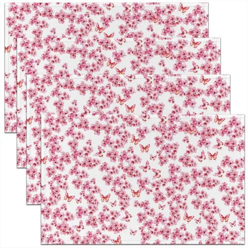 Miniatura 9 de jejeloiu Juego de 4 manteles individuales decorativos de hongos de 18 x 12 pulgadas, manteles individuales de mesa con diseño de hongos de dibujos