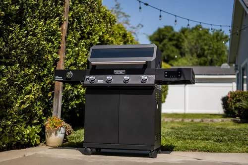 Miniatura 3 de Monument Grills Parrilla inteligente para barbacoa de gas propano líquido 4+1, 4 quemadores y 1 quemador lateral Denali 425 con tecnología