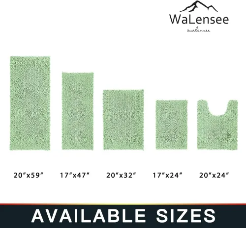 Miniatura 74 de Walensee Alfombra de baño antideslizante (24x17 pulgadas, rosa polvoriento) absorbente de agua, súper suave, lanuda de felpilla, lavable a máquina