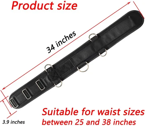 Miniatura 2 de LOOEEL Cinturón de resistencia de fitness Cinturón de fitness multifuncional con 5 anillos para entrenamiento con pesas y entrenamiento