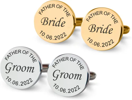 Gemelos grabados personalizados para hombres, regalo de boda personalizado para novio, padre de la novia y el novio, mejores hombres, gemelos