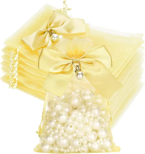 Miniatura 11 de joycraft Bolsas de organza de 4 x 6 pulgadas con lazo, 30 bolsas negras para recuerdos de fiesta, bolsas de joyería con cordón, bolsas de malla