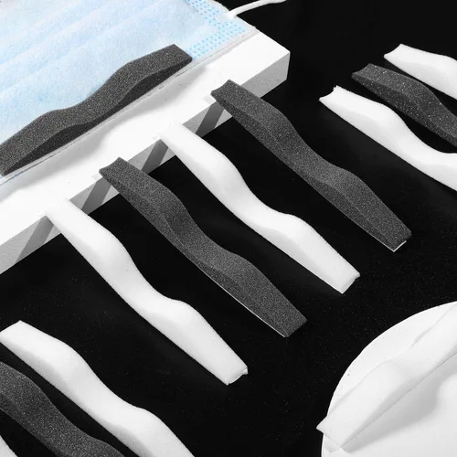 Miniatura 2 de BBTO 50 almohadillas de microfibra de espuma viscoelástica para puente nasal, anti niebla, autoadhesivas, protección para la nariz, sello de tira