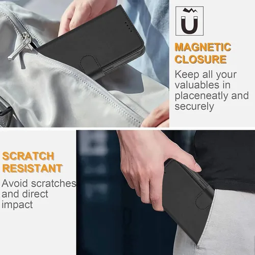 Miniatura 3 de Funda compatible con Sony Xperia 1 VI Cierre Magnético Billetera Ranura Tarjeta Flip Kickstand Case Negro