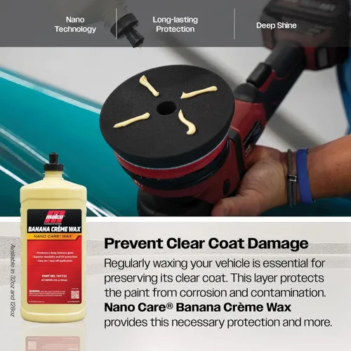 Miniatura 5 de Malco Nano Care Banana Creme Wax - Brillo Profundo Brillante y Protección UV de Larga Duración / Para Acabados Automotrices, Marinos e Industriales