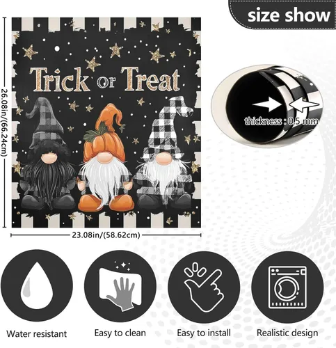 Miniatura 5 de Gnomos de truco o trato, cubierta magnética para lavavajillas, paneles de puerta con imán de calabaza, calcomanías para electrodomésticos