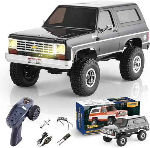 BEEZRC FMS 1/24 RC Crawler Licencia Oficial Chevy K5 Blazer RC Coche FCX24 RTR RC Camión Pickup SUV 4WD 2.4GHz Modelo de Pasatiempo RC 8km/h Mini