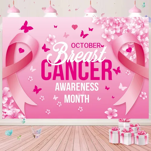 Miniatura 3 de Fondo de cinta rosa para concientización sobre el cáncer de mama, fondo de fotografía para el mes del cáncer de mama, actividades benéficas, fondo
