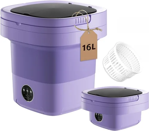 Lavadora portátil de 16 L, lavadora de ropa plegable con cesta giratoria y 3 modos, mini lavadora para ropa interior, calcetines, ropa de bebé,