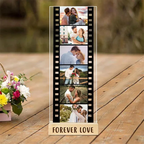 Miniatura 8 de Tira de fotos personalizada con marco de fotos de 1 a 6 imágenes, marco de fotos personalizado, adornos de cámara de memoria acrílica, rollo