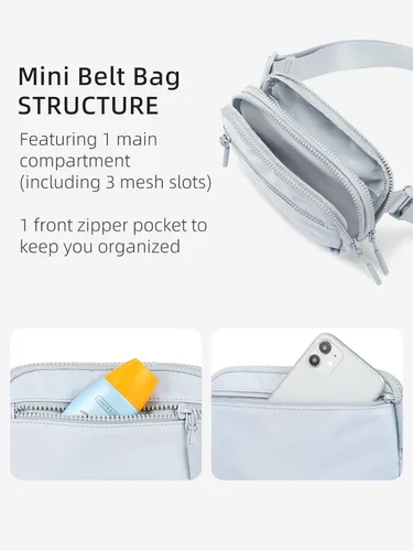 Miniatura 31 de WESTBRONCO Riñoneras para mujeres y hombres, bolsa para cinturón con bolsillos con cremallera, riñoneras modernas, bolsas cruzadas ligeras de 1