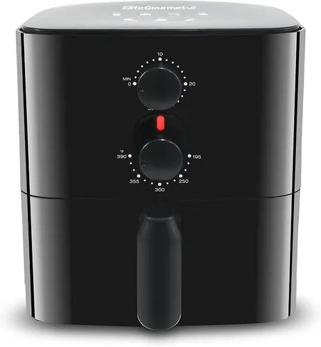 Miniatura 8 de Elite Gourmet EAF-3218R Freidora Personal Compacta de aire caliente eléctrica, ahorra espacio y sin aceite, control de tiempo y temperatura, 1.1 Rojo