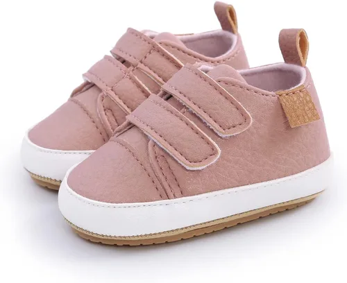 Miniatura 4 de BABSMULY Baby Boys Girls Shoes Non-Slip Rubber Sole High-Top PU Leather Sneakers Infant First Walking Shoes Toddler Crib Shoes Newborn Loafers Flats
